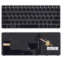Клавиатура для ноутбука HP Elitebook (820 G4, 725 G4) Black с указателем (Point Stick), (Silver Frame) RU