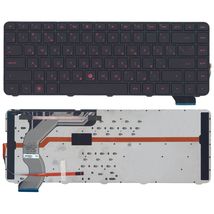 Клавиатура для ноутбука HP Envy (14-1000) Black с красной подсветкой (Red Light), (Black Frame) RU
