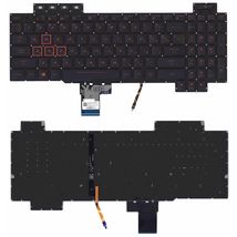 Клавиатура для ноутбука Asus Gaming FX504 с подсветкой (Red Light), Black, RU
