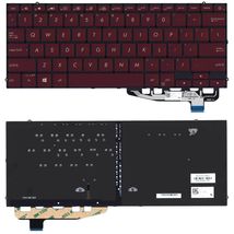 Клавиатура для ноутбука Asus ZenBook S UX391FA с подсветкой (Light), Red, (No Frame) RU