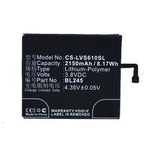 Аккумулятор для телефона Lenovo CS-LVS610SL - 2150 mAh / 3,8 V (066136)