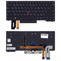 Клавиатура для ноутбука Lenovo ThinkPad (T14) Gen 1/2 с подсветкой (Light), с указателем (Point Stick) Black, Black Frame, RU