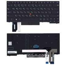 Клавиатура для ноутбука Lenovo ThinkPad E480 с указателем (Point Stick), Black, (Black Frame), RU