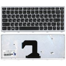 Клавиатура для ноутбука Lenovo IdeaPad (U410) Black, (Silver Frame), RU