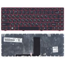 Клавиатура для ноутбука Lenovo IdeaPad (V380) Black, (Red Frame), RU