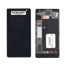 Матрица с тачскрином (модуль) для Nokia Lumia 730 Dual черный с рамкой