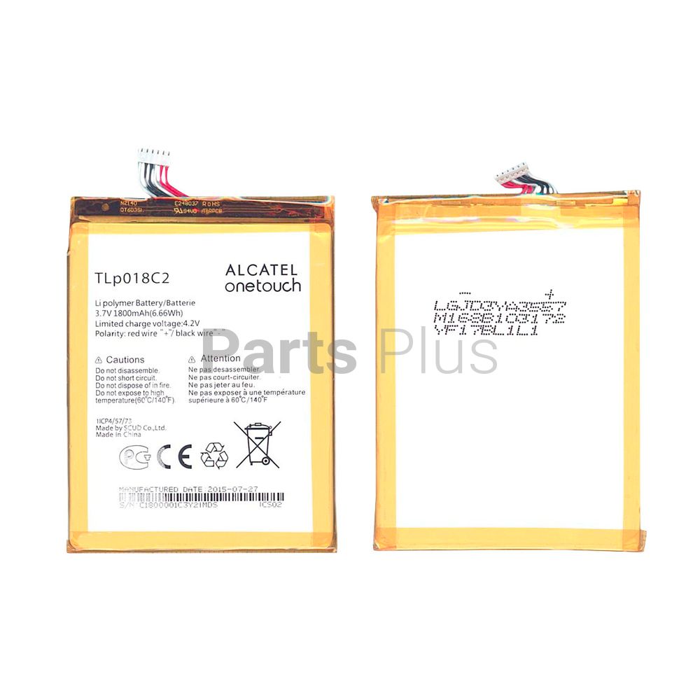 Аккумулятор для телефона Alcatel TLP018C2 - 1800 mAh / 3,7 V (016442)