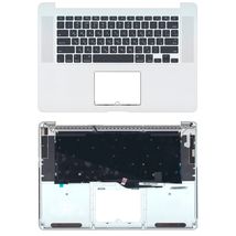 Клавиатура для ноутбука Apple MacBook Pro (A1398) Black, (Silver TopCase), RU (горизонтальный энтер)