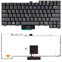 Клавиатура для ноутбука Dell Latitude (E5400, E6410, E6400, E5500, E5510, E5410, E6500, E6510, M4500) с подсветкой (Light), с указателем (Point Stick) Black, RU